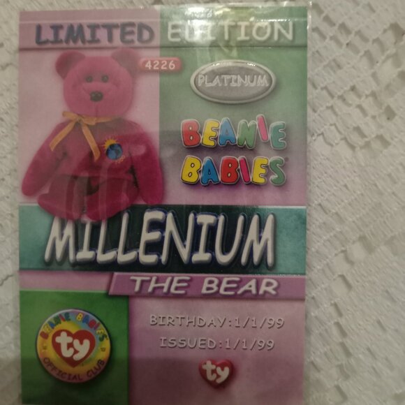 Ty Beanie Baby Millennium Bear in original packing with Limited Edition card - Picture 3 of 3
